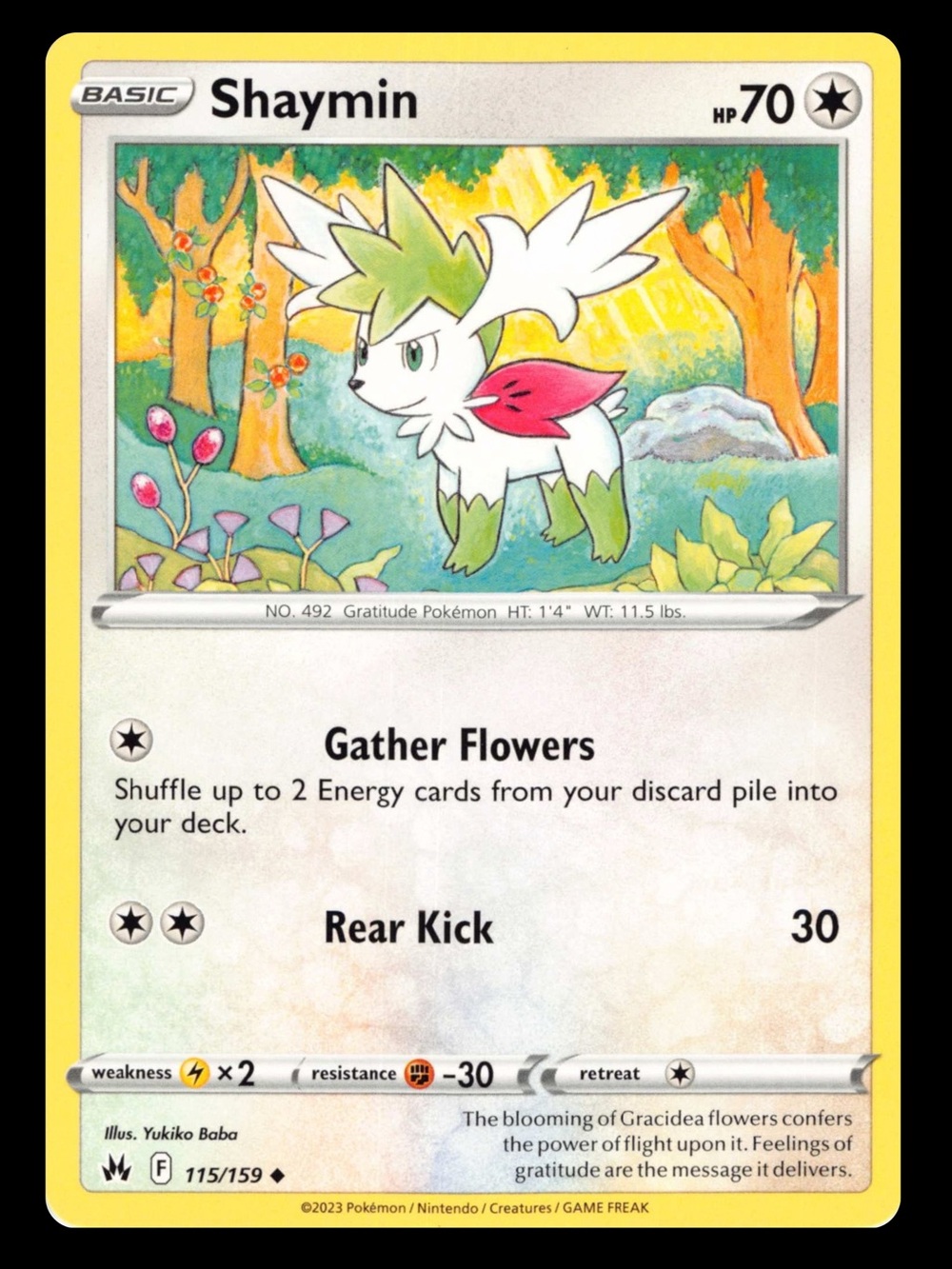 POKEMON CARD TCG - Shaymin - Crown Zenith - Uncommon - 115/159